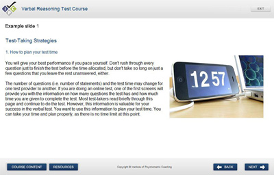 Verbal Course Example slide 1