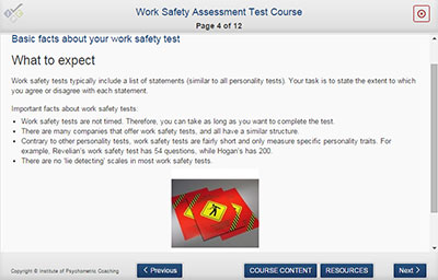 Work Safety Course Example slide 1
